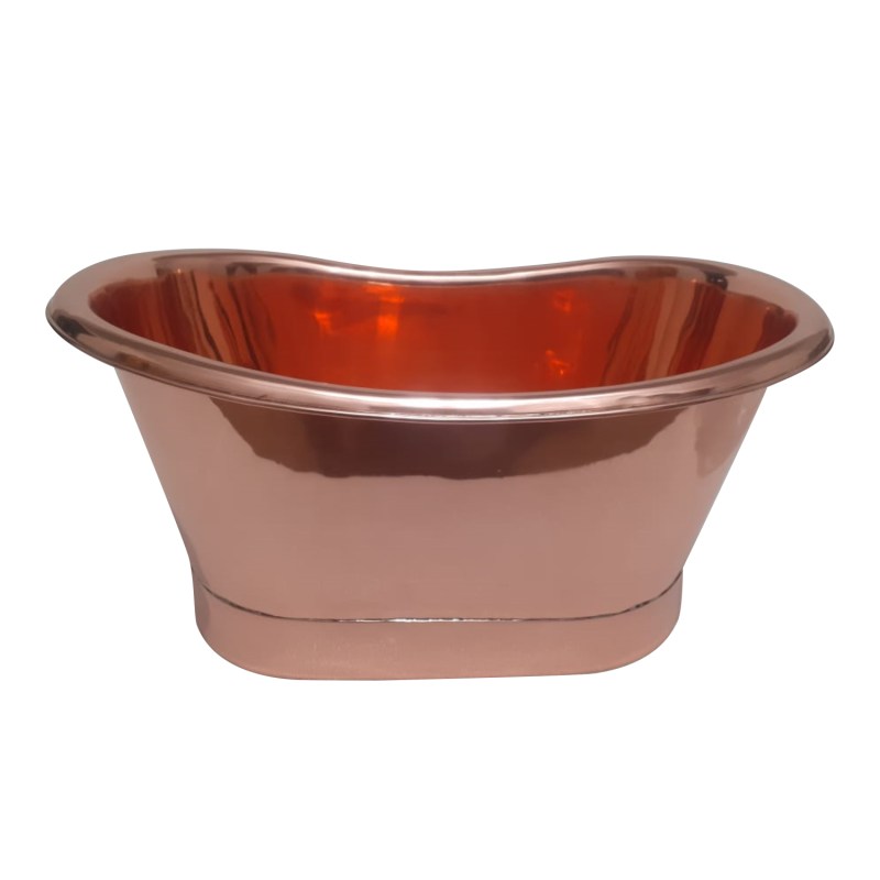 Coppersmith Creations Copper Tub Style Basin Copper Inside Copper Outside Straight Base