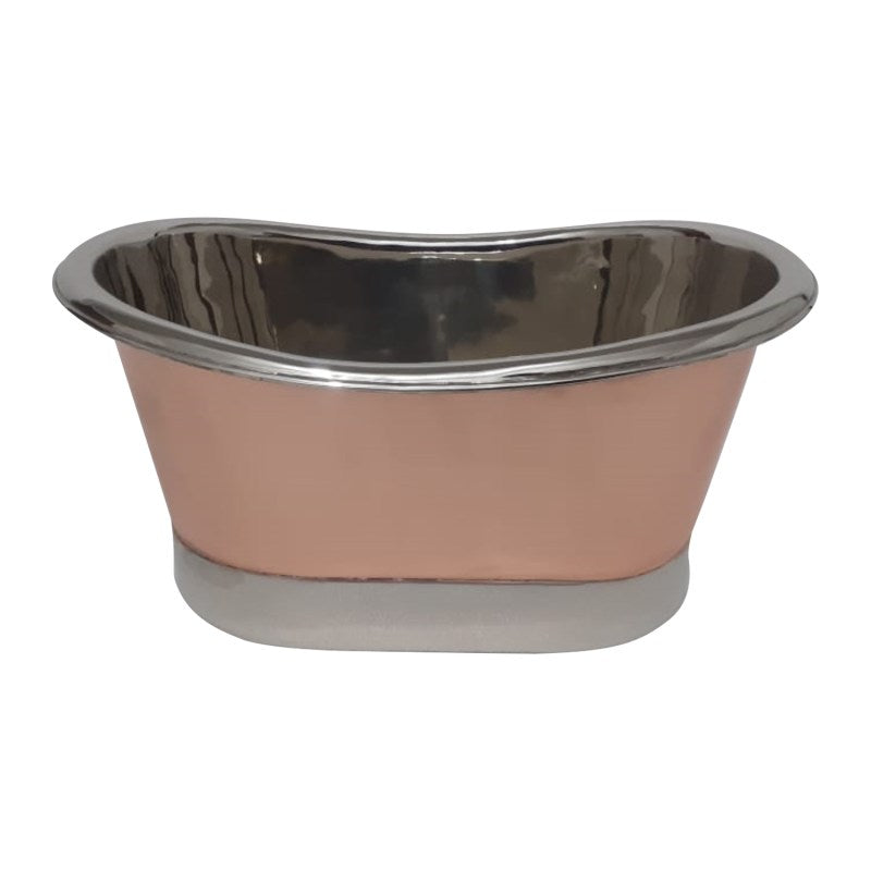 Coppersmith Creations Copper Tub Style Basin Nickel Inside & on Base Copper Outside Straight Base