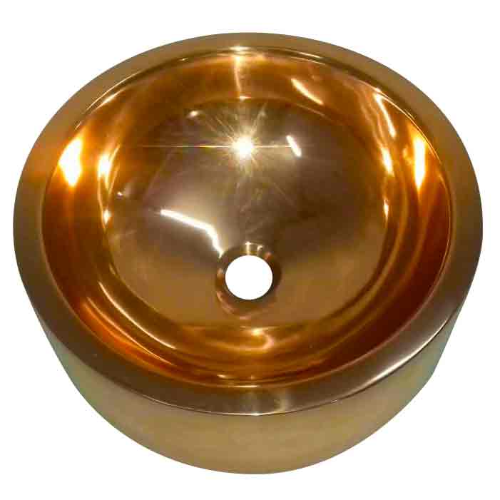 Coppersmith Creations Double wall Copper Sink Shiny Copper Finish Inside Outside