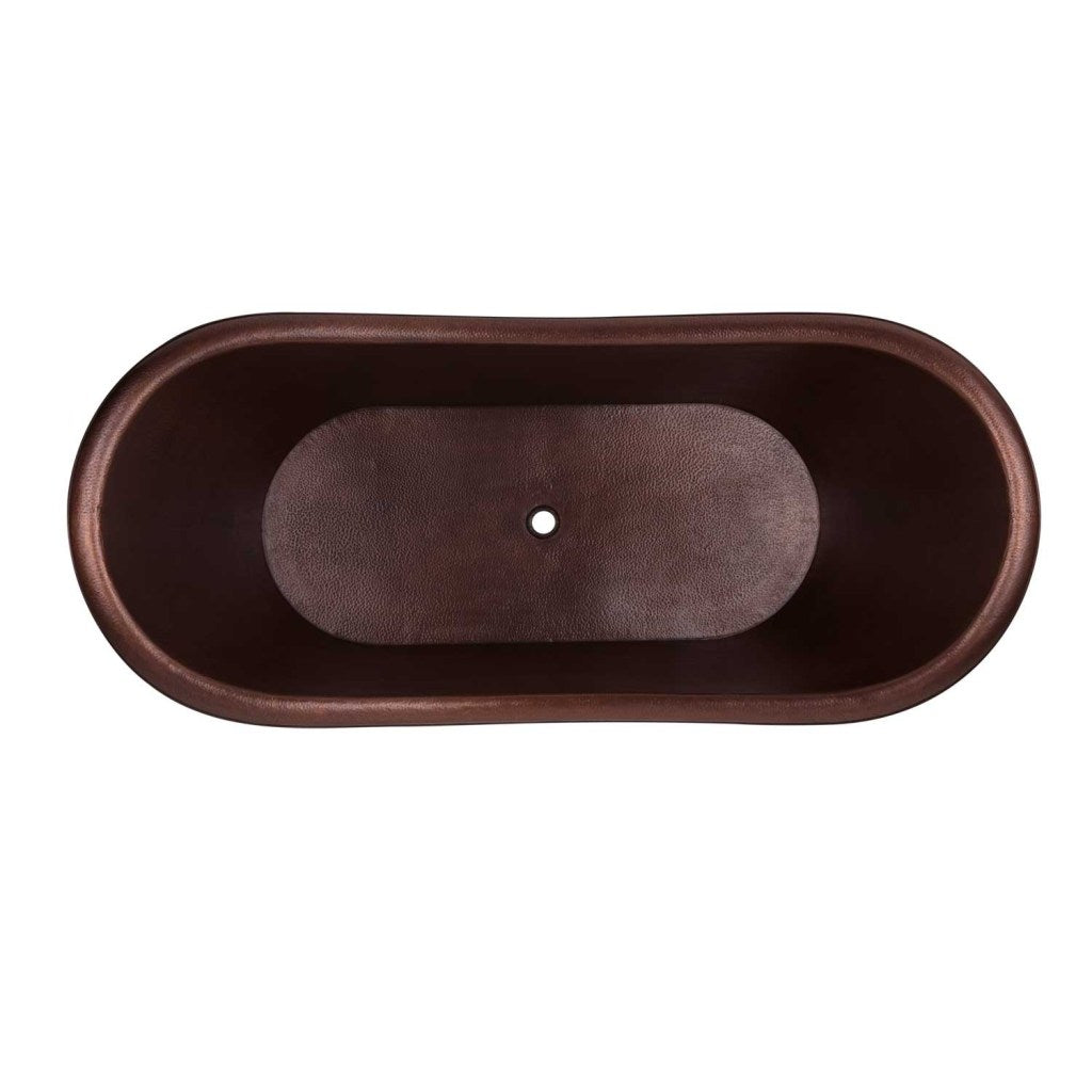 Coppersmith Creations Hammered Dark Copper Double Slipper Tub