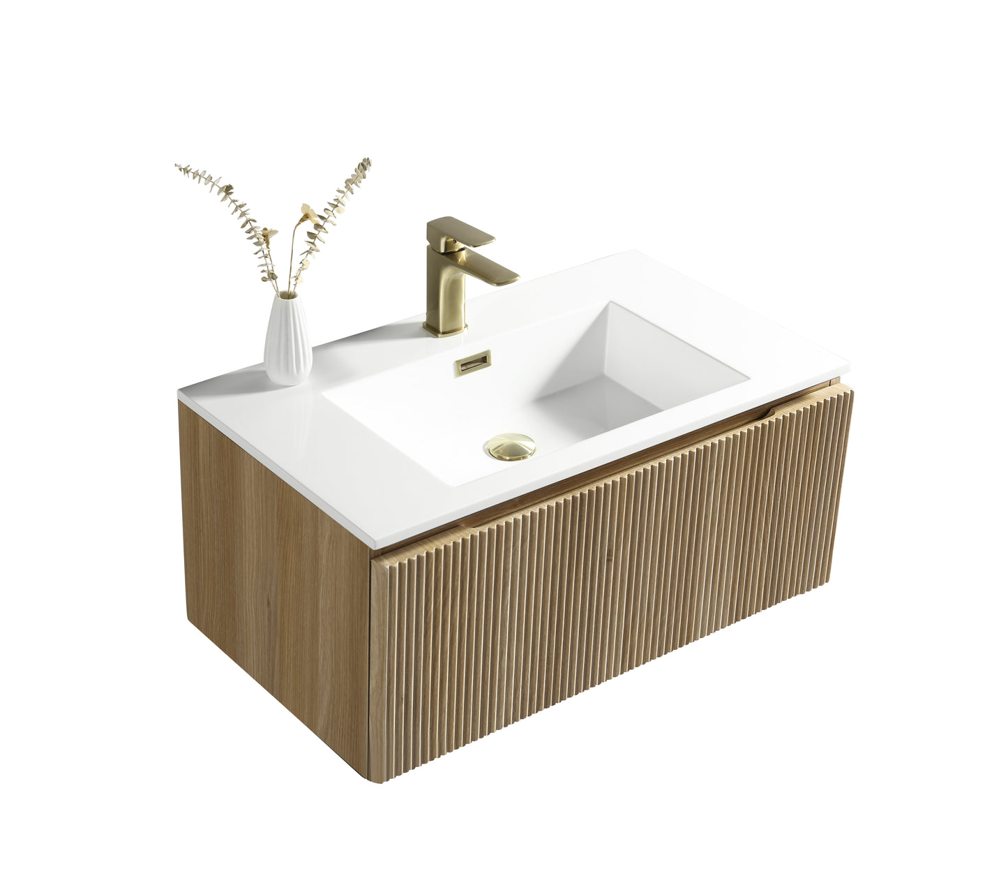 Tailored Bathrooms Flauto 800mm Wall Hung Vanity & Matte Basin