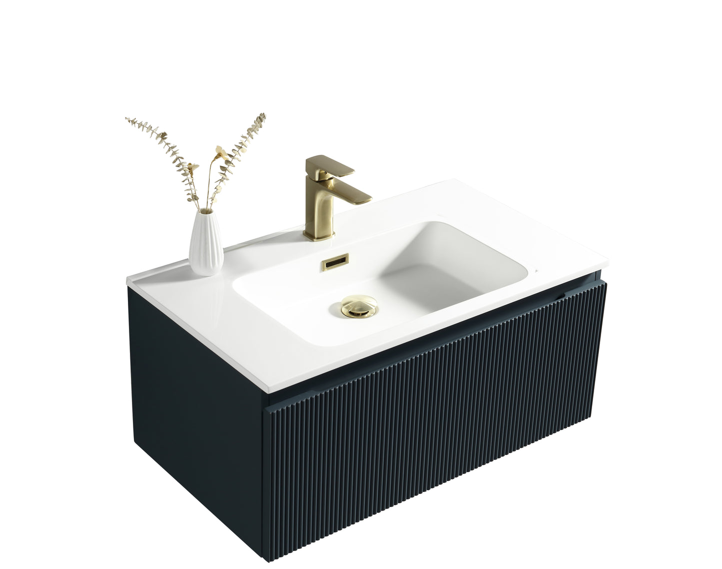 Tailored Bathrooms Flauto 800mm Wall Hung Vanity & Matte Basin
