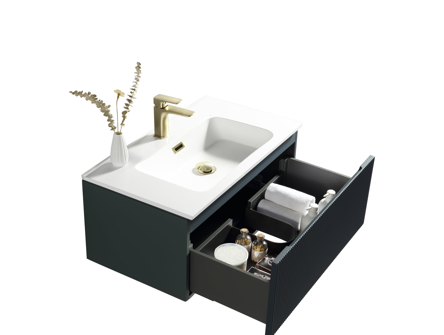 Tailored Bathrooms Flauto 800mm Wall Hung Vanity & Matte Basin