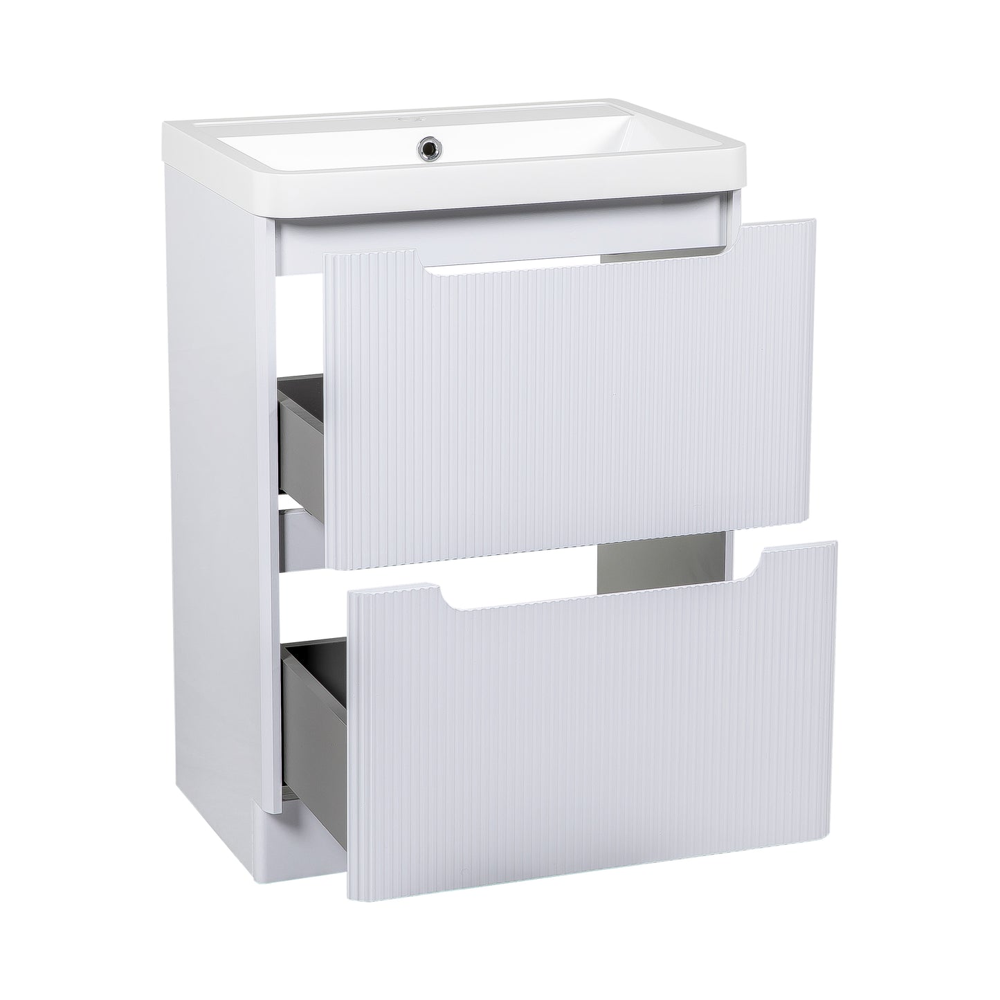 Tailored Bathrooms Monza 600mm Fluted Vanity Unit & Basin | Floor Standing