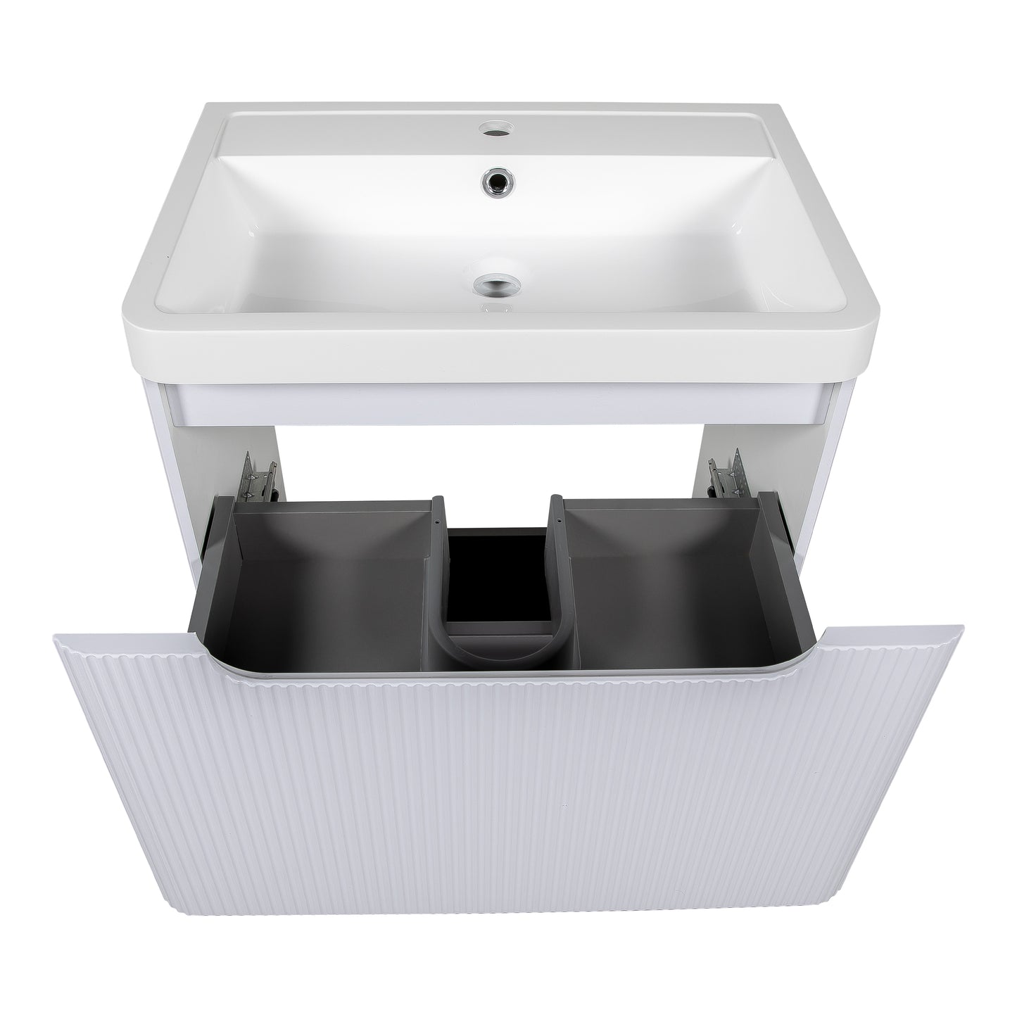 Tailored Bathrooms Monza 600mm Fluted Vanity Unit & Basin | Floor Standing