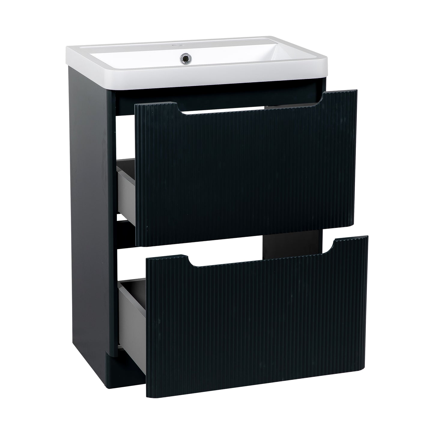 Tailored Bathrooms Monza 600mm Fluted Vanity Unit & Basin | Floor Standing