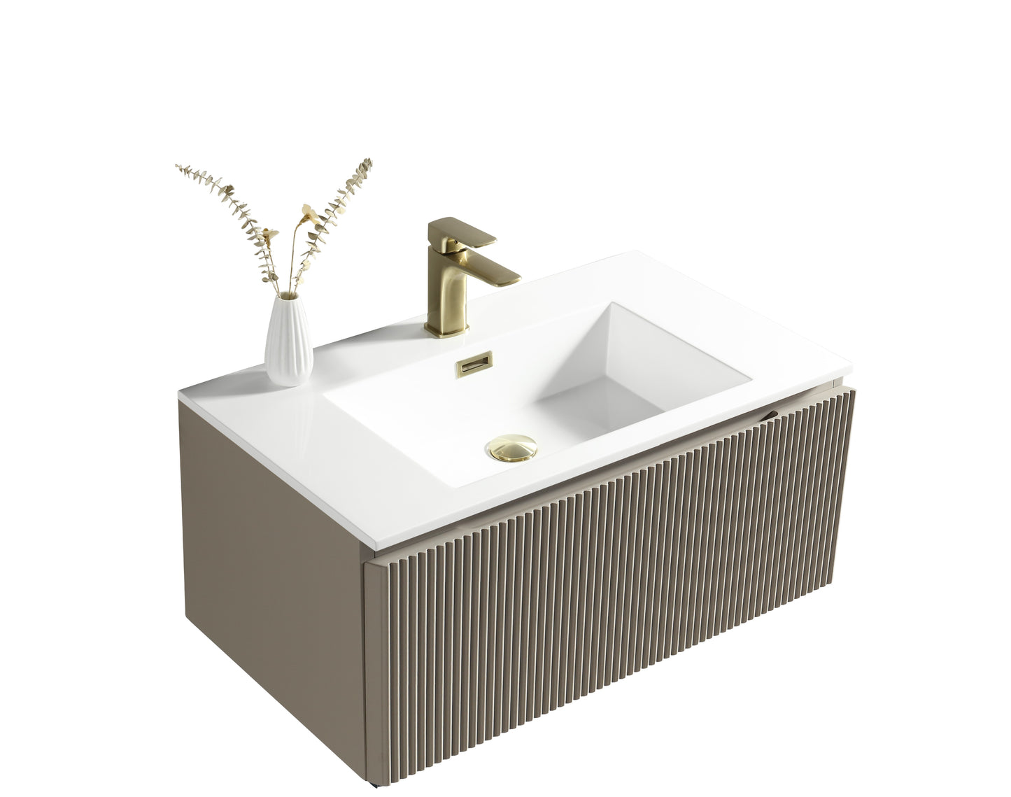 Tailored Bathrooms Flauto 800mm Wall Hung Vanity & Matte Basin