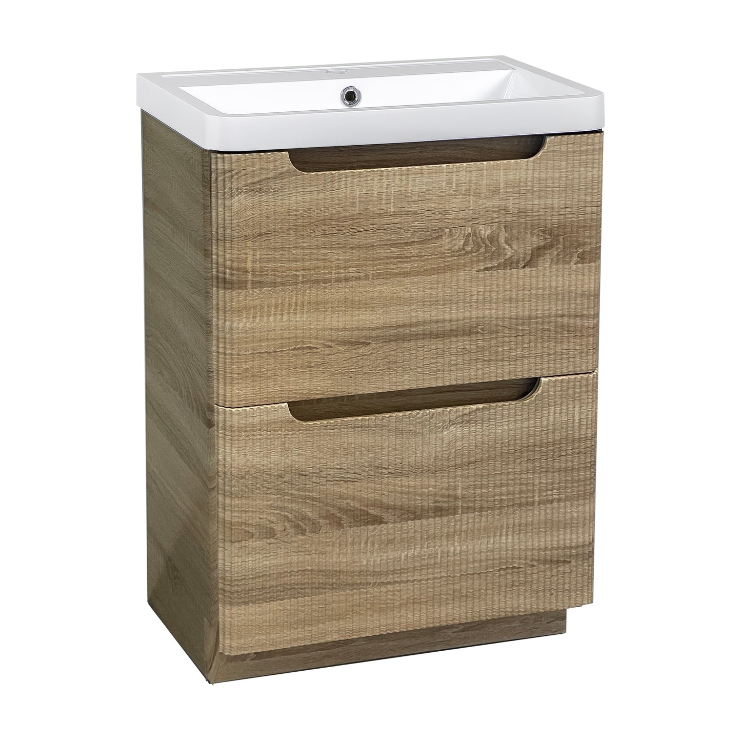 Tailored Bathrooms Monza 600mm Fluted Vanity Unit & Basin | Floor Standing
