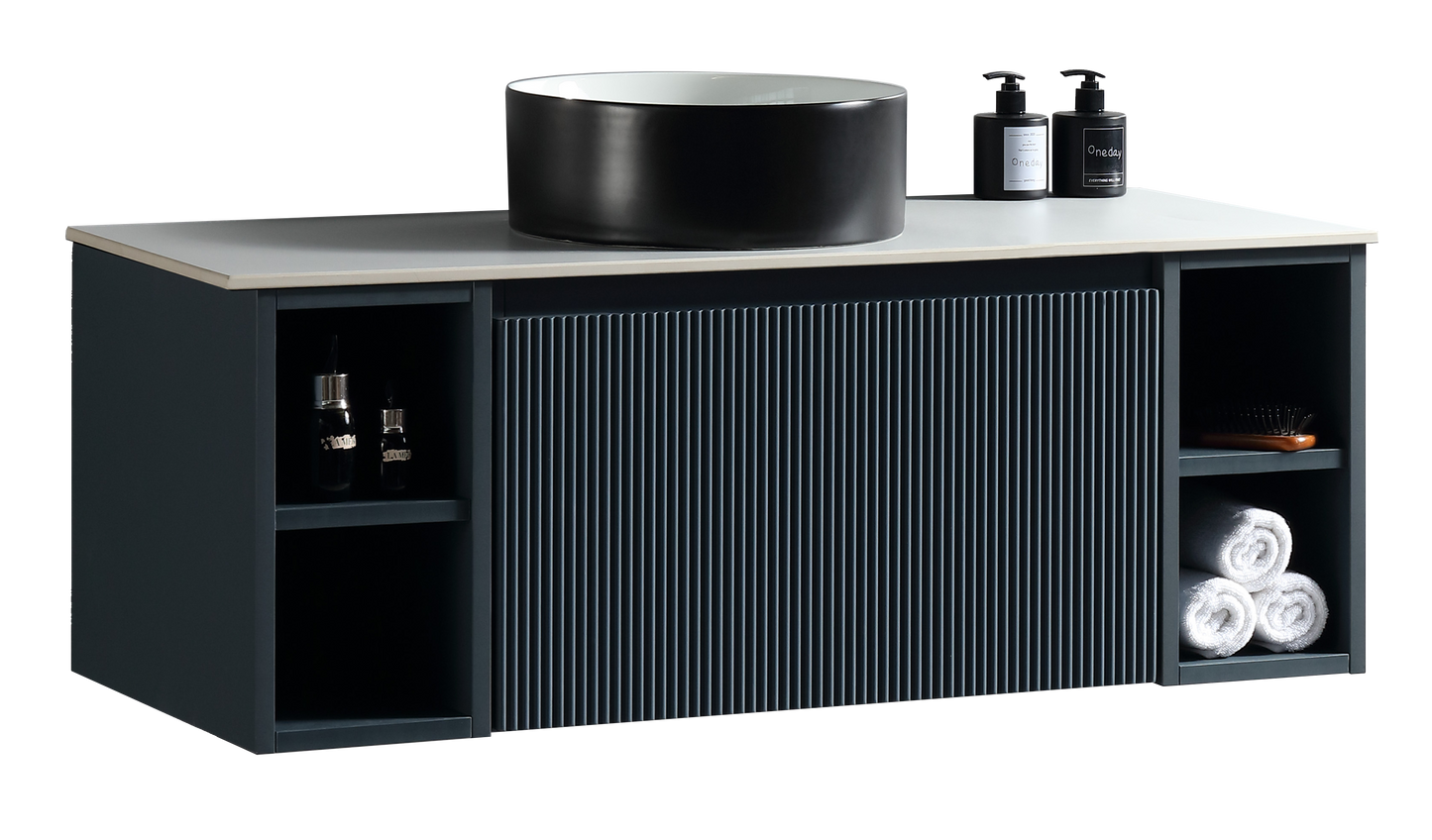 Tailored Bathrooms Flauto 1000mm Wall Hung Vanity with 2 Side Storage Units & Sintered Stone Counter Top