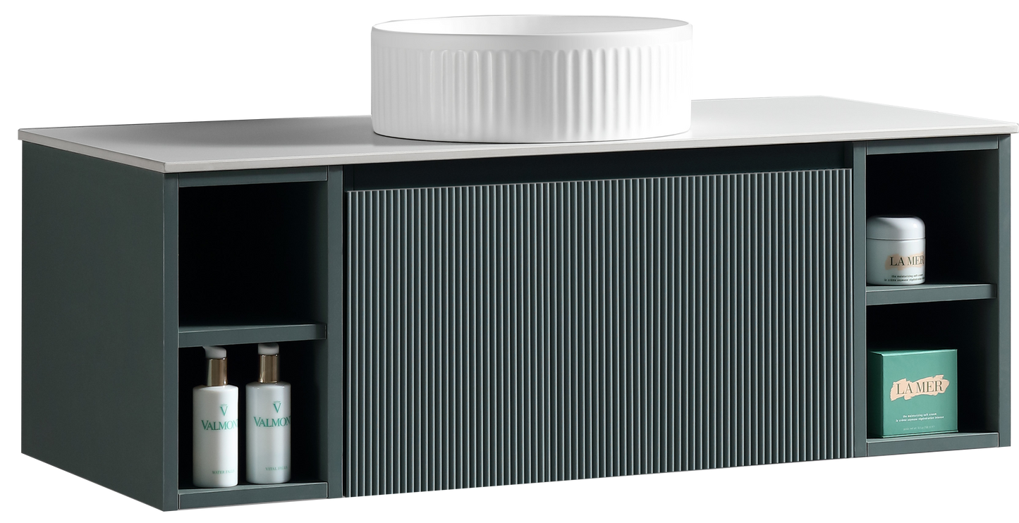 Tailored Bathrooms Flauto 1000mm Wall Hung Vanity with 2 Side Storage Units & Sintered Stone Counter Top