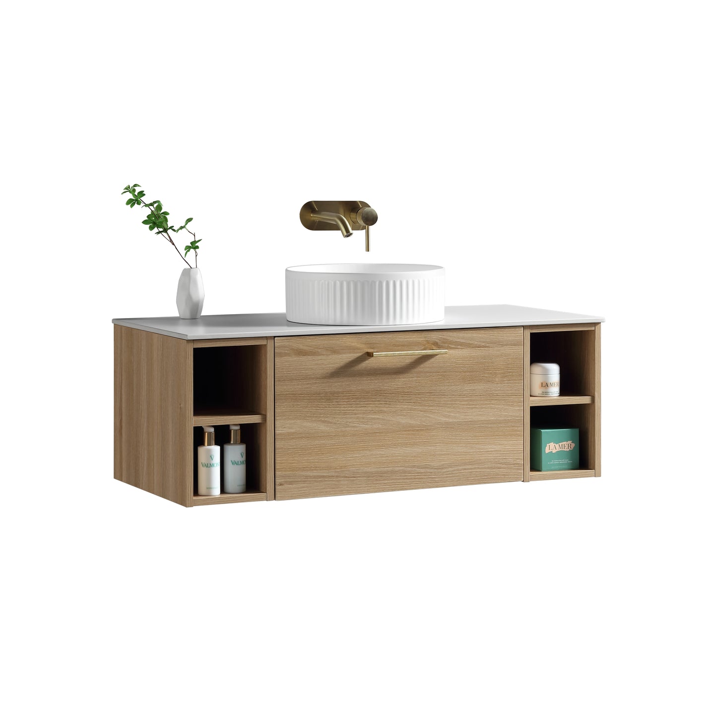 Tailored Bathrooms Piatta 1000mm Wall Hung Vanity with 2 Side Storage Units & Sintered Stone Counter Top