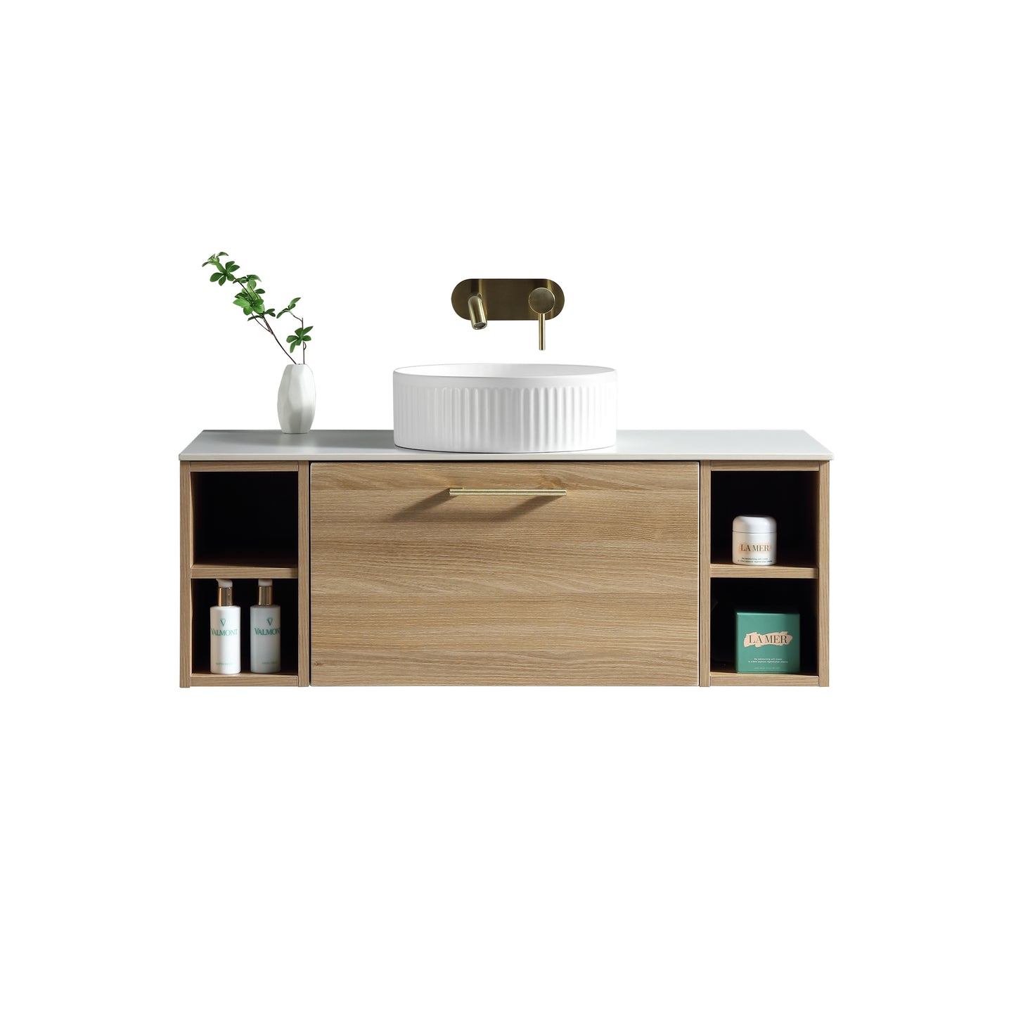 Tailored Bathrooms Piatta 1000mm Wall Hung Vanity with 2 Side Storage Units & Sintered Stone Counter Top