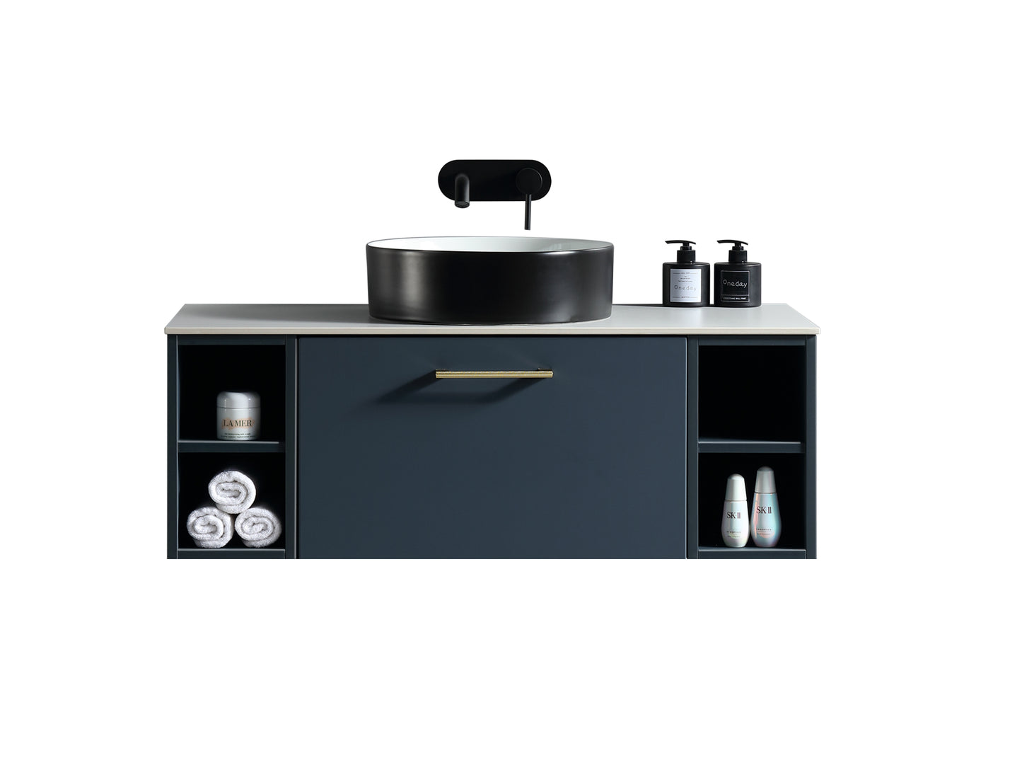 Tailored Bathrooms Piatta 1000mm Wall Hung Vanity with 2 Side Storage Units & Sintered Stone Counter Top