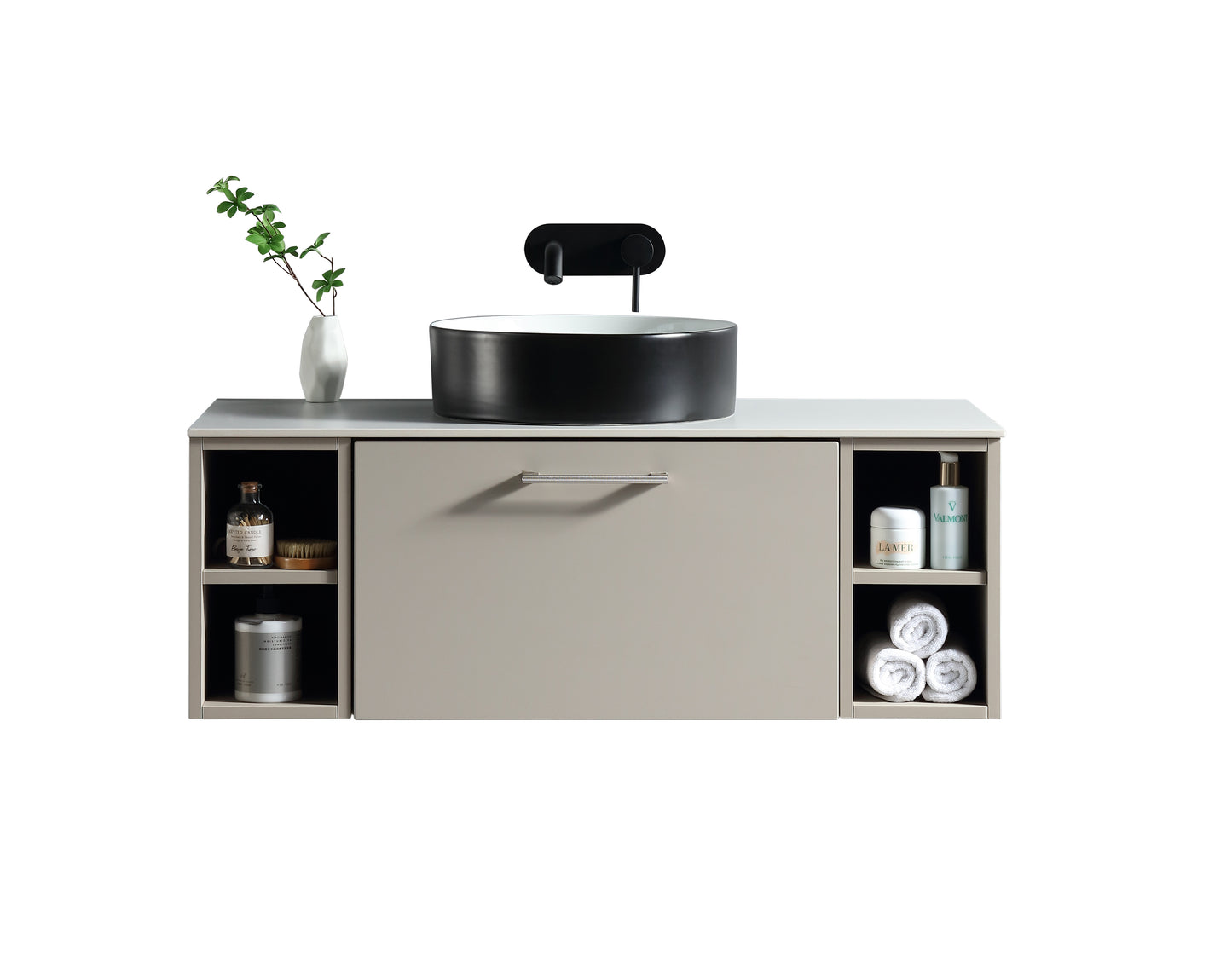 Tailored Bathrooms Piatta 1000mm Wall Hung Vanity with 2 Side Storage Units & Sintered Stone Counter Top