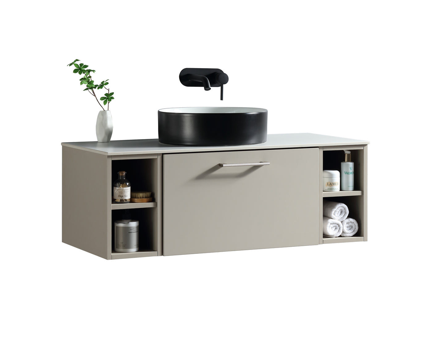 Tailored Bathrooms Piatta 1000mm Wall Hung Vanity with 2 Side Storage Units & Sintered Stone Counter Top
