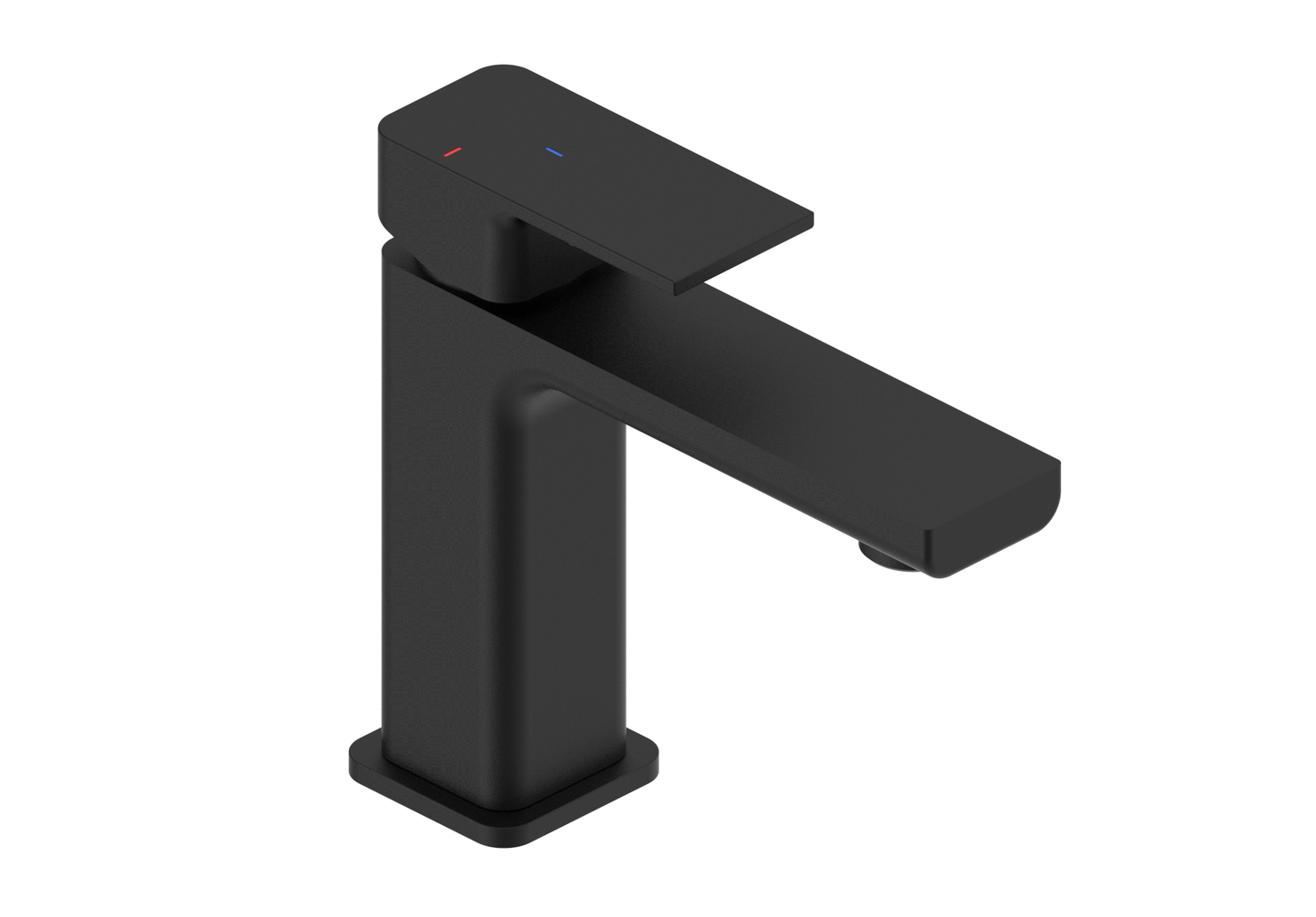 Tailored Bathrooms Quadrado Square ECO Control / Cold Water Start Basin Mixer – Brushed Brass, Chrome, or Black