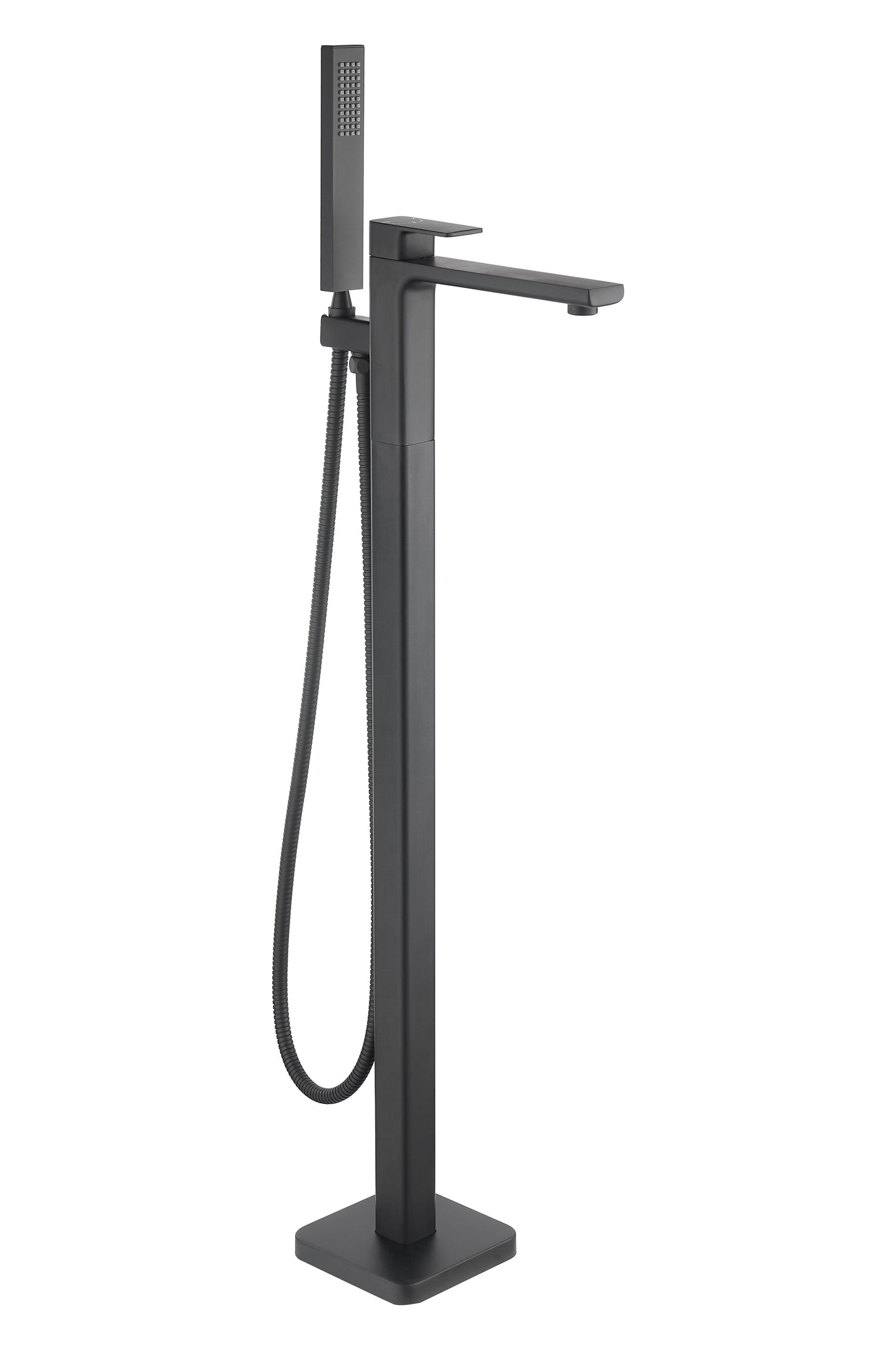 Tailored Bathrooms Quadrado Square Freestanding Bath Tap with Shower Mixer – Brushed Brass, Chrome, or Black