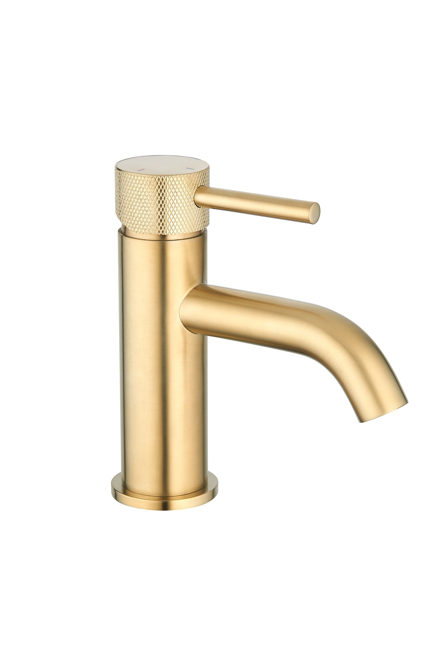 Tailored Bathrooms Redondo Round ECO Control / Cold Water Start Basin Mixer – Brushed Brass, Brushed Bronze, Chrome, or Black