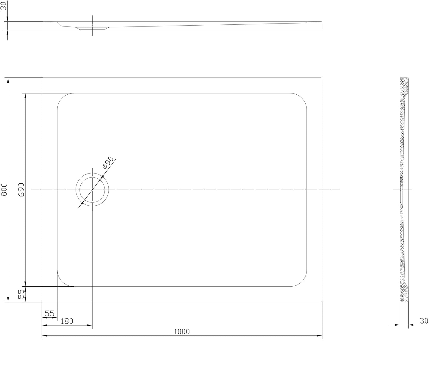 Tailored Bathrooms Low Profile Shower Tray – Rectangle | Sleek, Durable & Eco-Friendly Design
