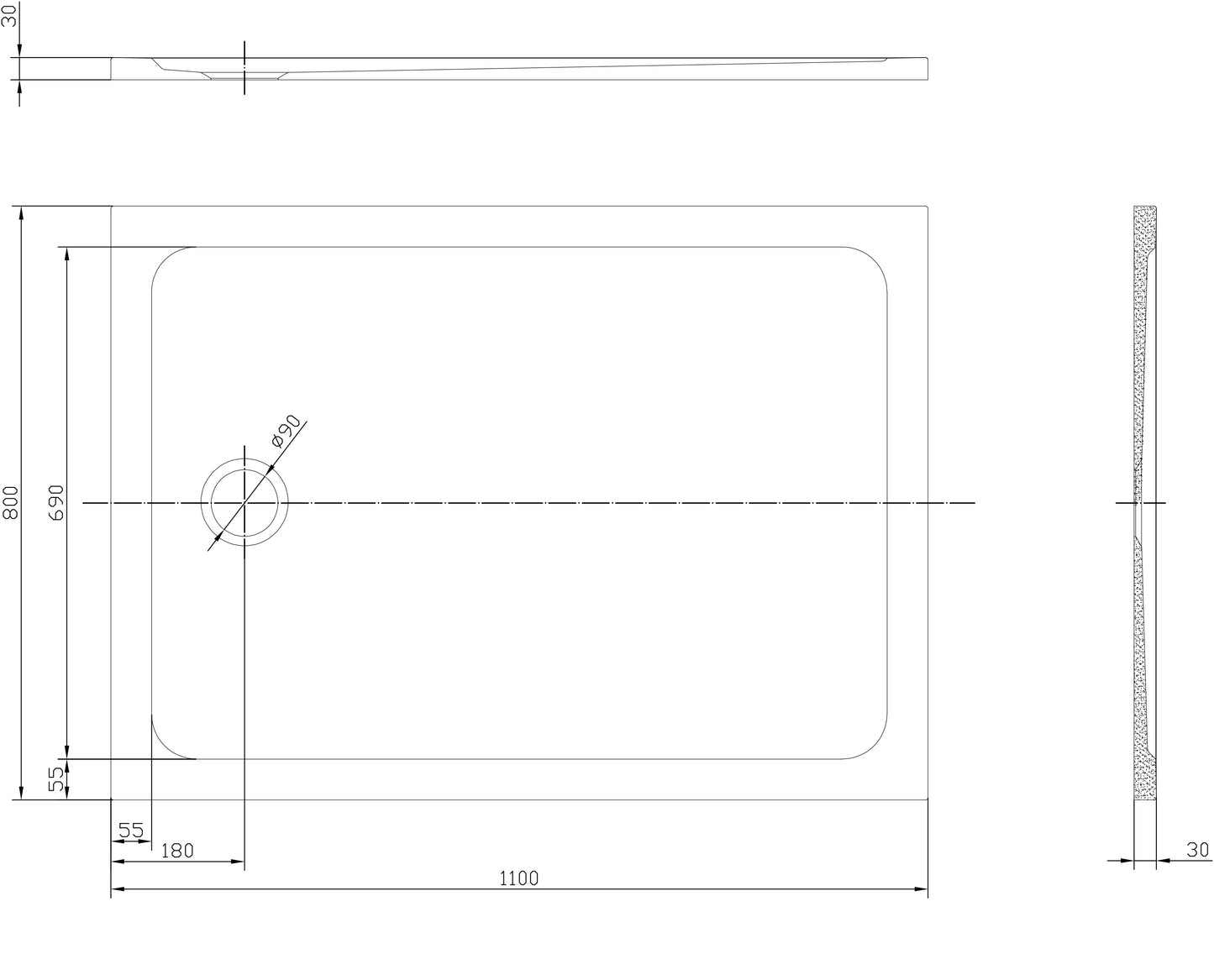 Tailored Bathrooms Low Profile Shower Tray – Rectangle | Sleek, Durable & Eco-Friendly Design