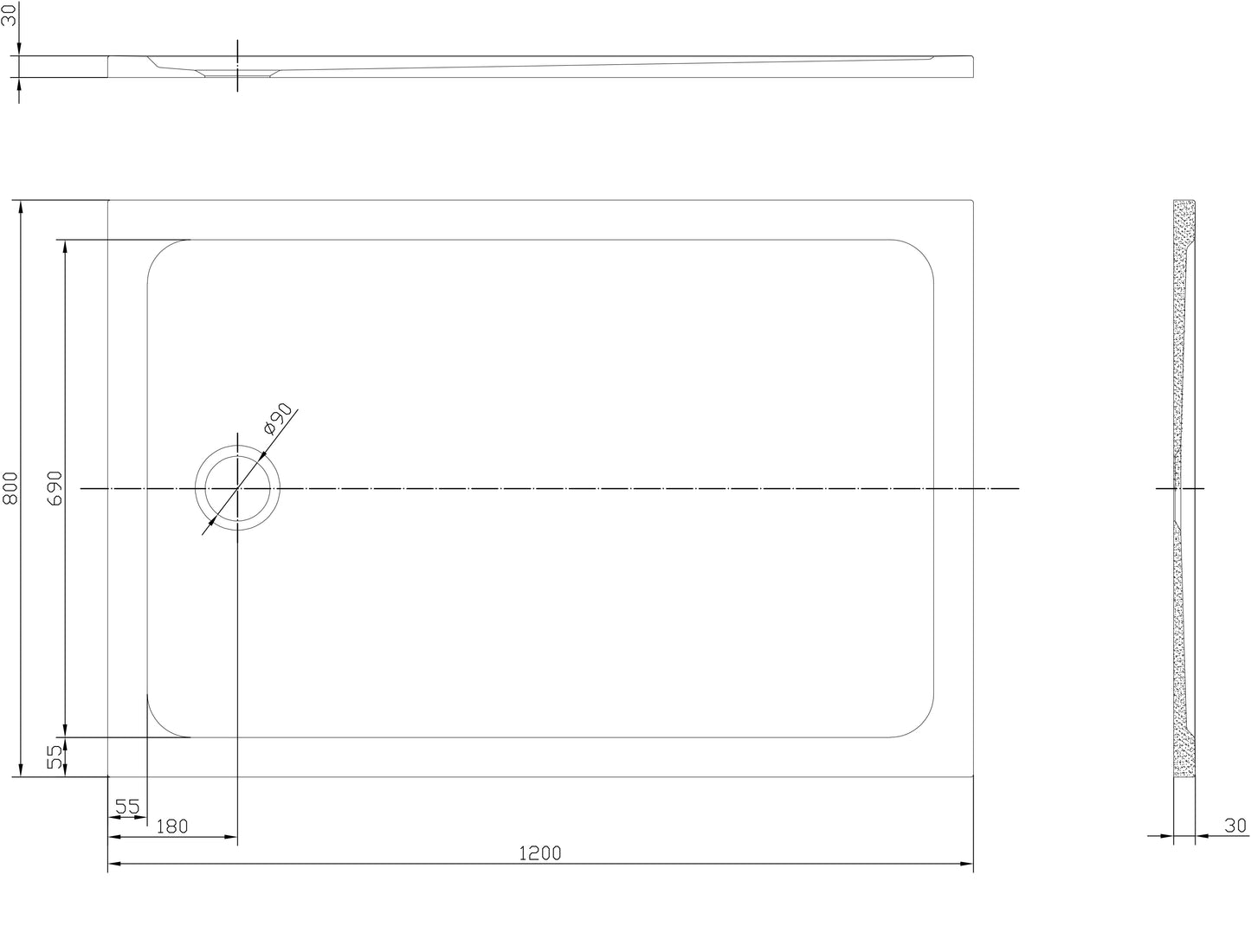 Tailored Bathrooms Low Profile Shower Tray – Rectangle | Sleek, Durable & Eco-Friendly Design