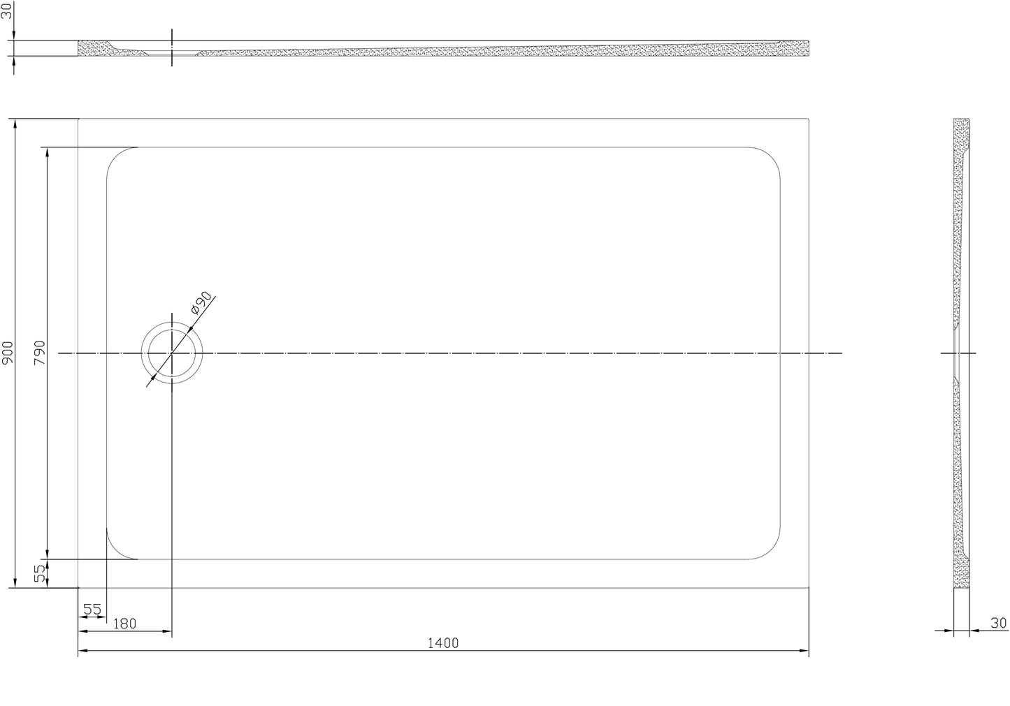 Tailored Bathrooms Low Profile Shower Tray – Rectangle | Sleek, Durable & Eco-Friendly Design