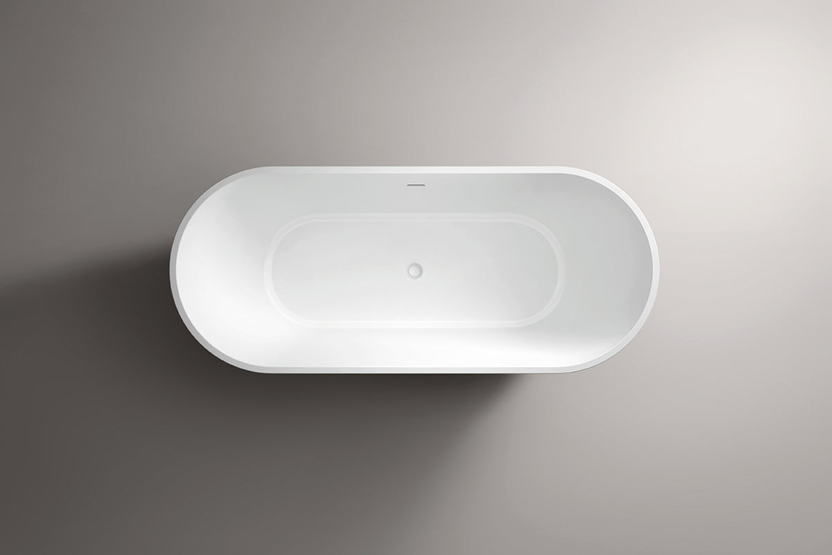 Tailored Bathrooms Amalfi Gloss White Freestanding Bath with White Waste – 1650 x 700mm
