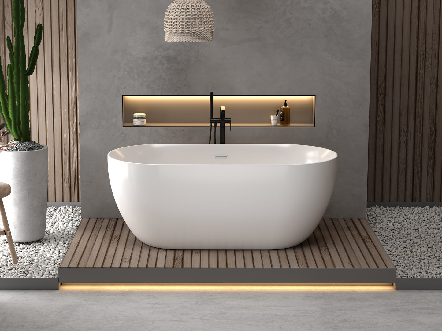 Roll Top Bath Company Hattie Freestanding Bath – Compact Deep Acrylic Bathtub