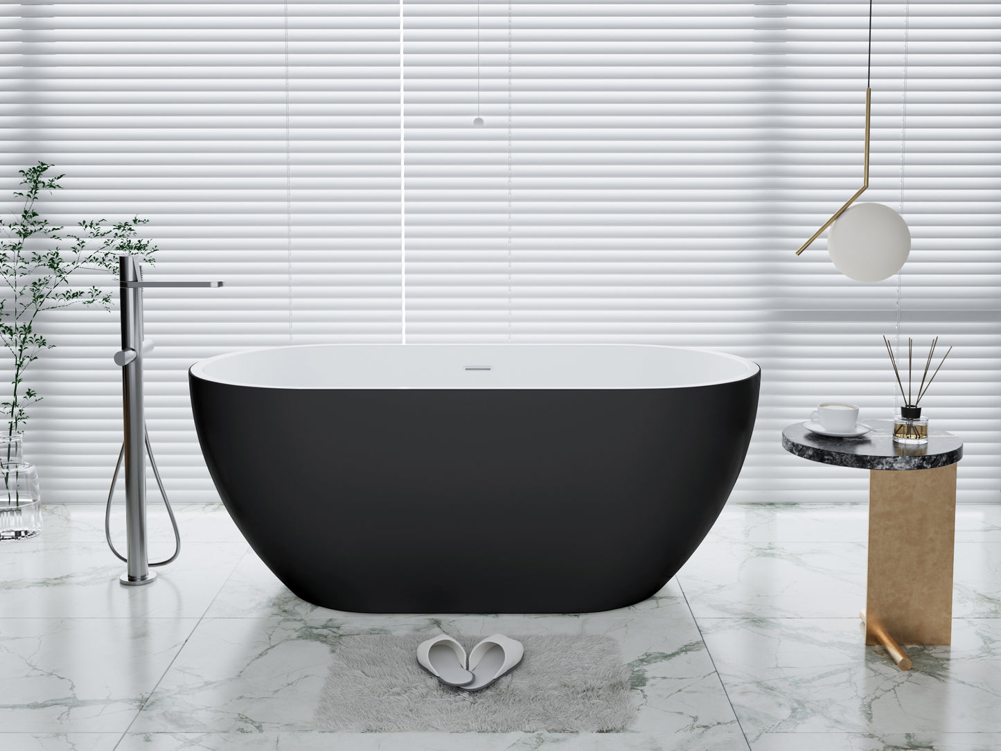 Roll Top Bath Company Elizabeth Freestanding Bath – Contemporary Acrylic Centrepiece Bathtub