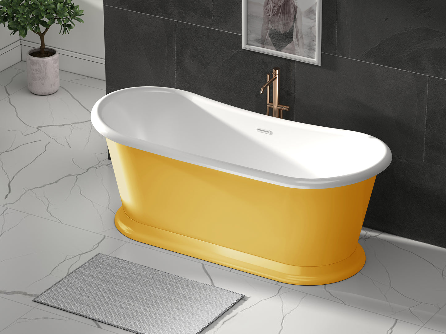 Roll Top Bath Company Audrey Freestanding Bath – Traditional Roll Top Acrylic Bathtub
