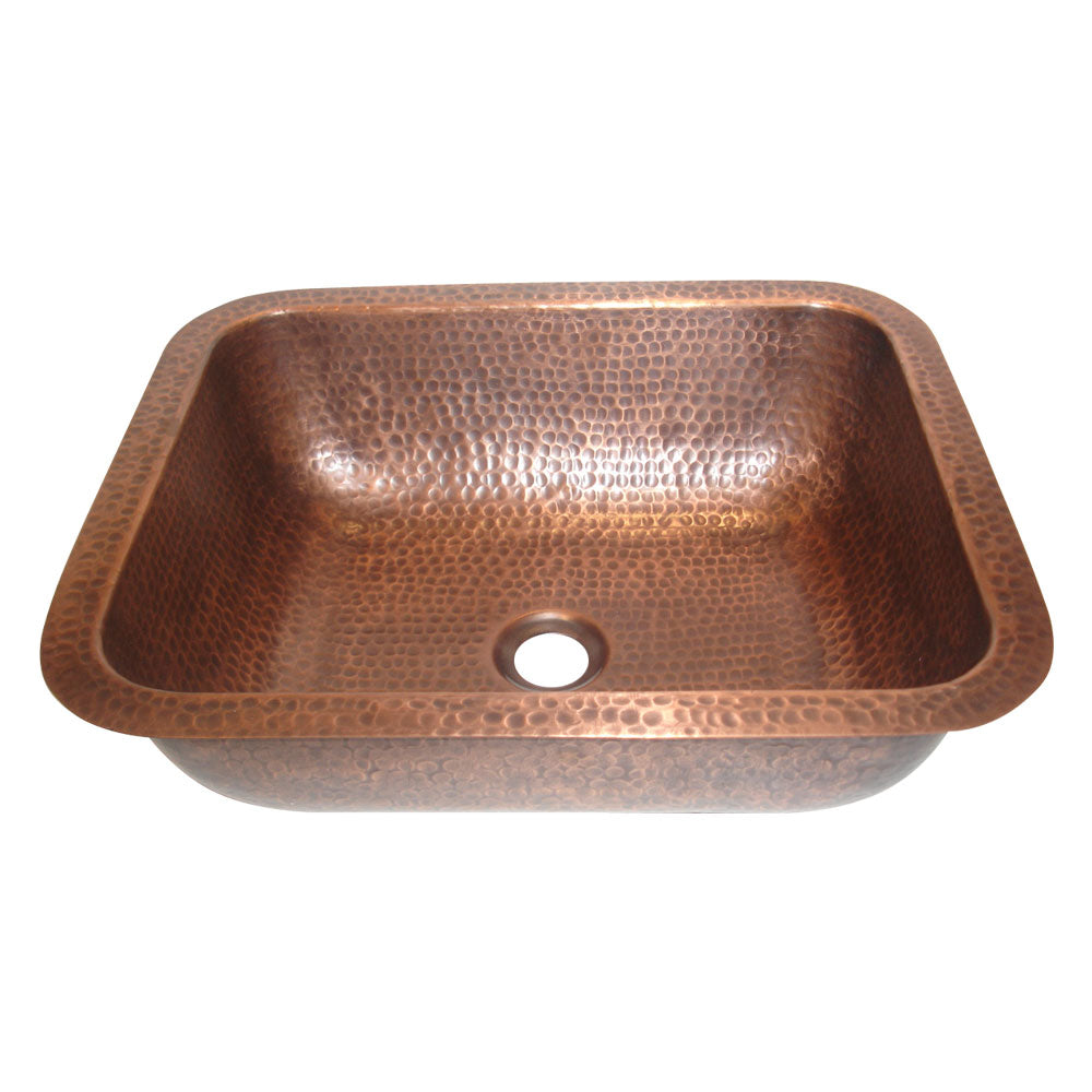 Coppersmith Creations Rectangular Hammered Copper Sink