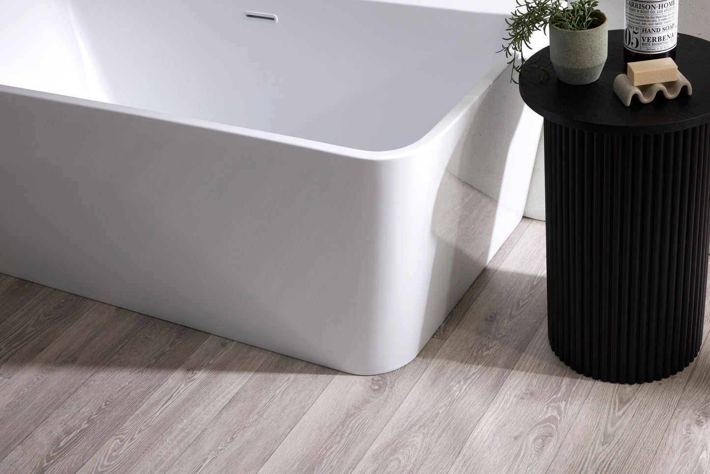 Roll Top Bath Company Julie Freestanding Bath – Compact Back-to-Wall Acrylic Bathtub
