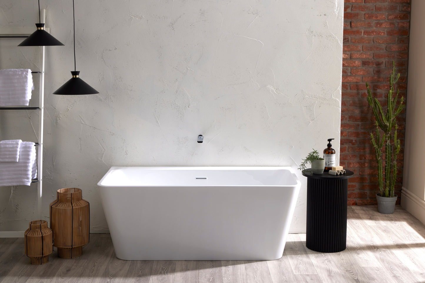 Roll Top Bath Company Julie Freestanding Bath – Compact Back-to-Wall Acrylic Bathtub