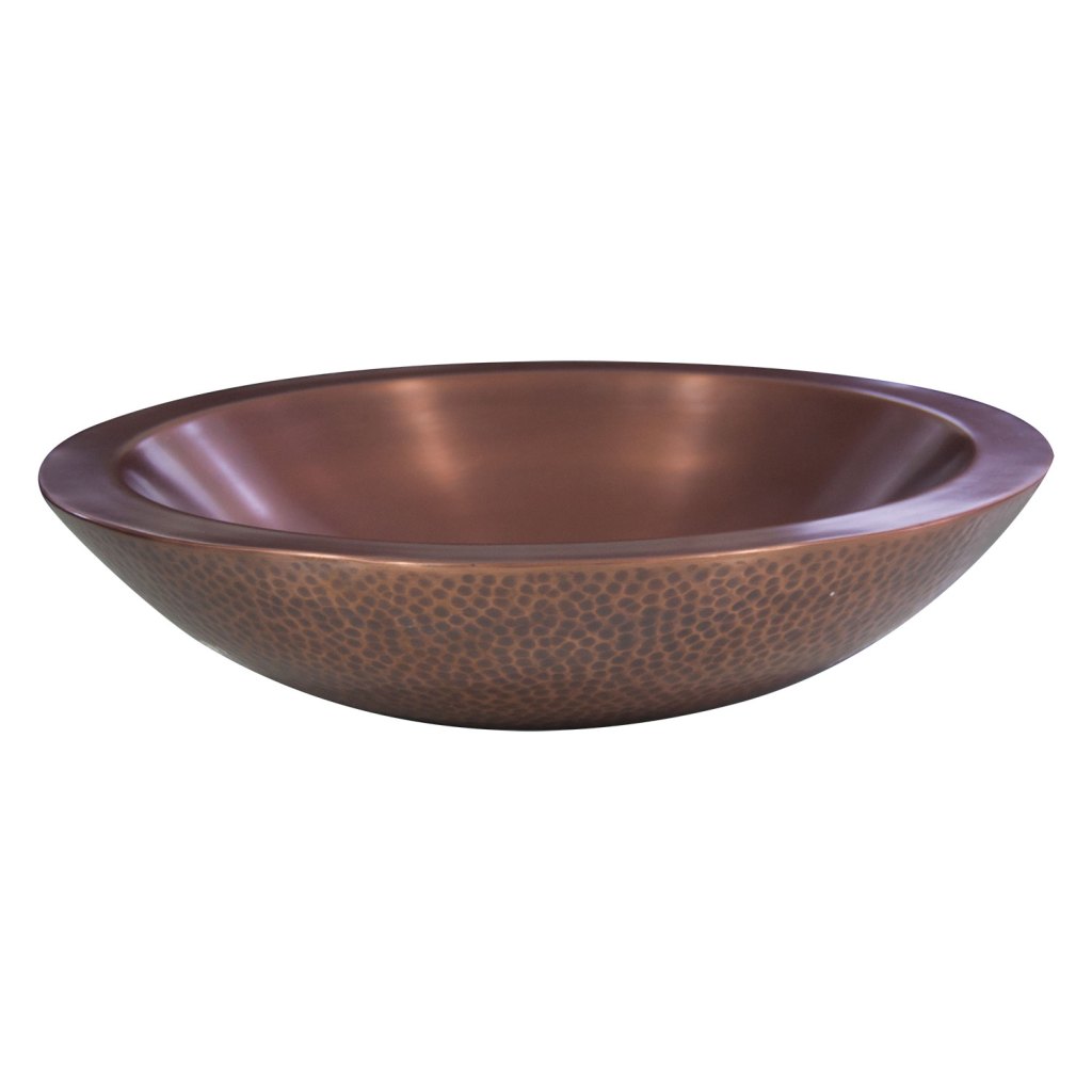 Coppersmith Creations Double Wall Round Copper Sink Hammered 18" x 5"