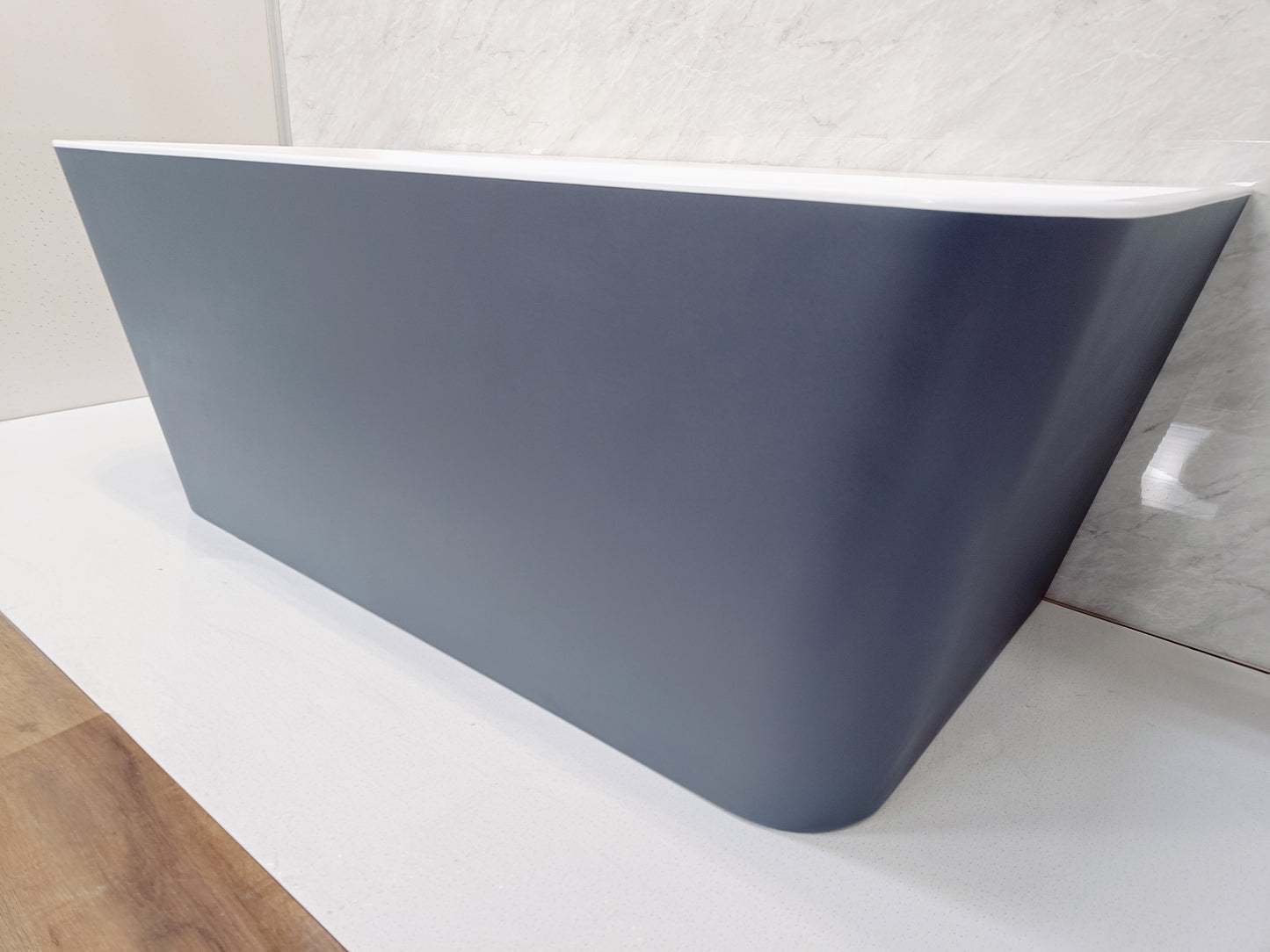 Roll Top Bath Company Julie Freestanding Bath – Compact Back-to-Wall Acrylic Bathtub