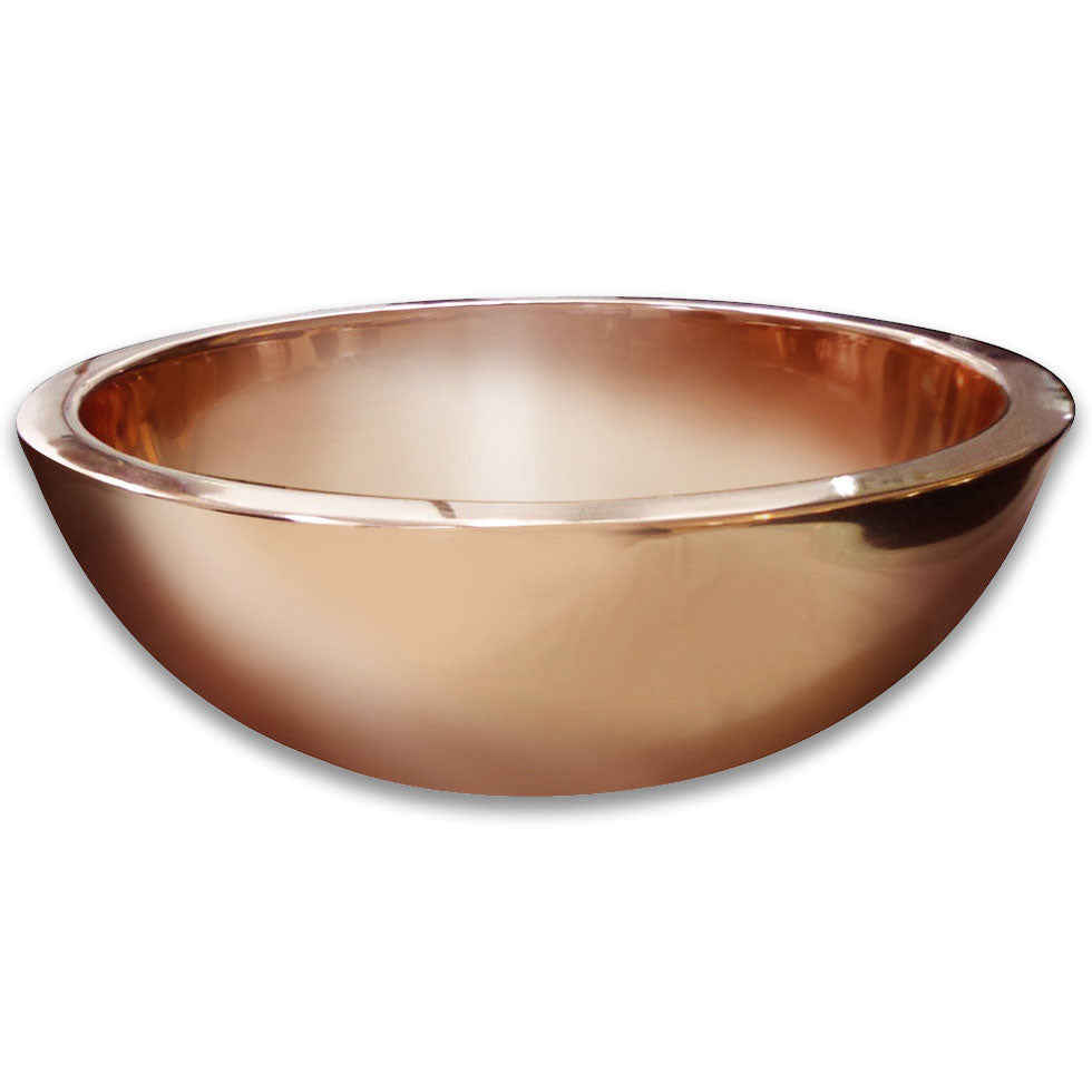 Coppersmith Creations Copper Sink Round Shining Double Wall 16″ x 6″