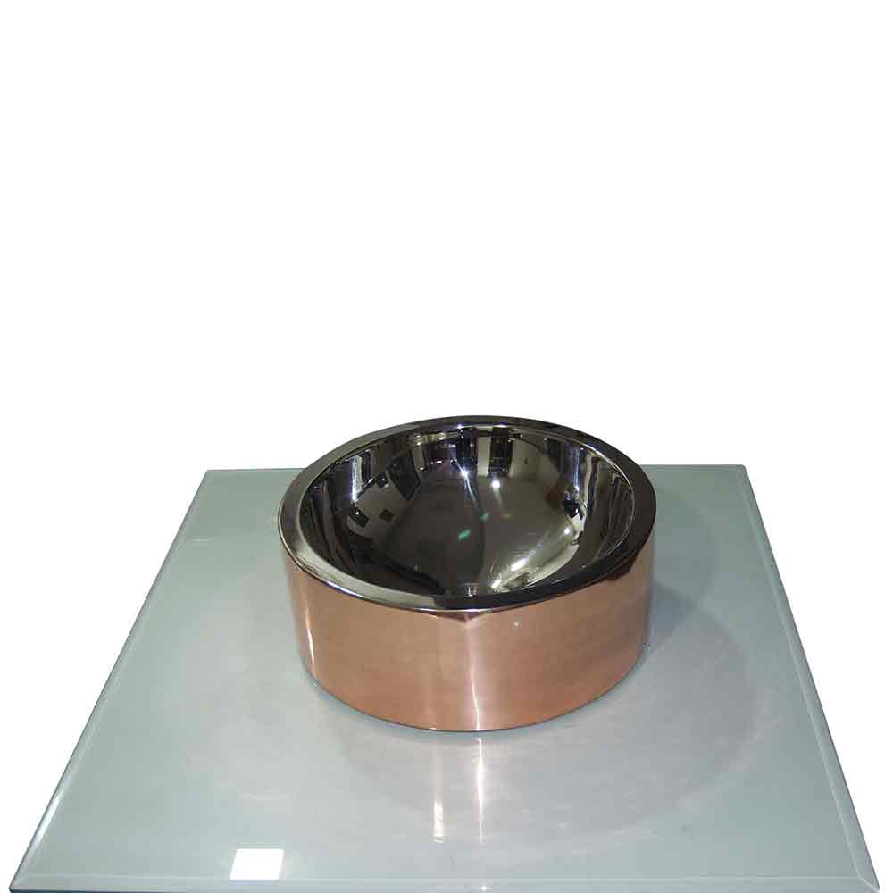 Coppersmith Creations Double Wall Copper Sink Nickel Inside Shiny Copper Outside