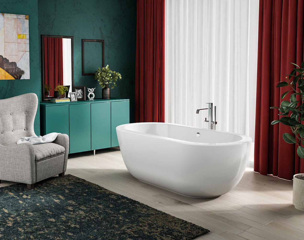Charlotte Edwards Olympia Freestanding Bath - Gloss White