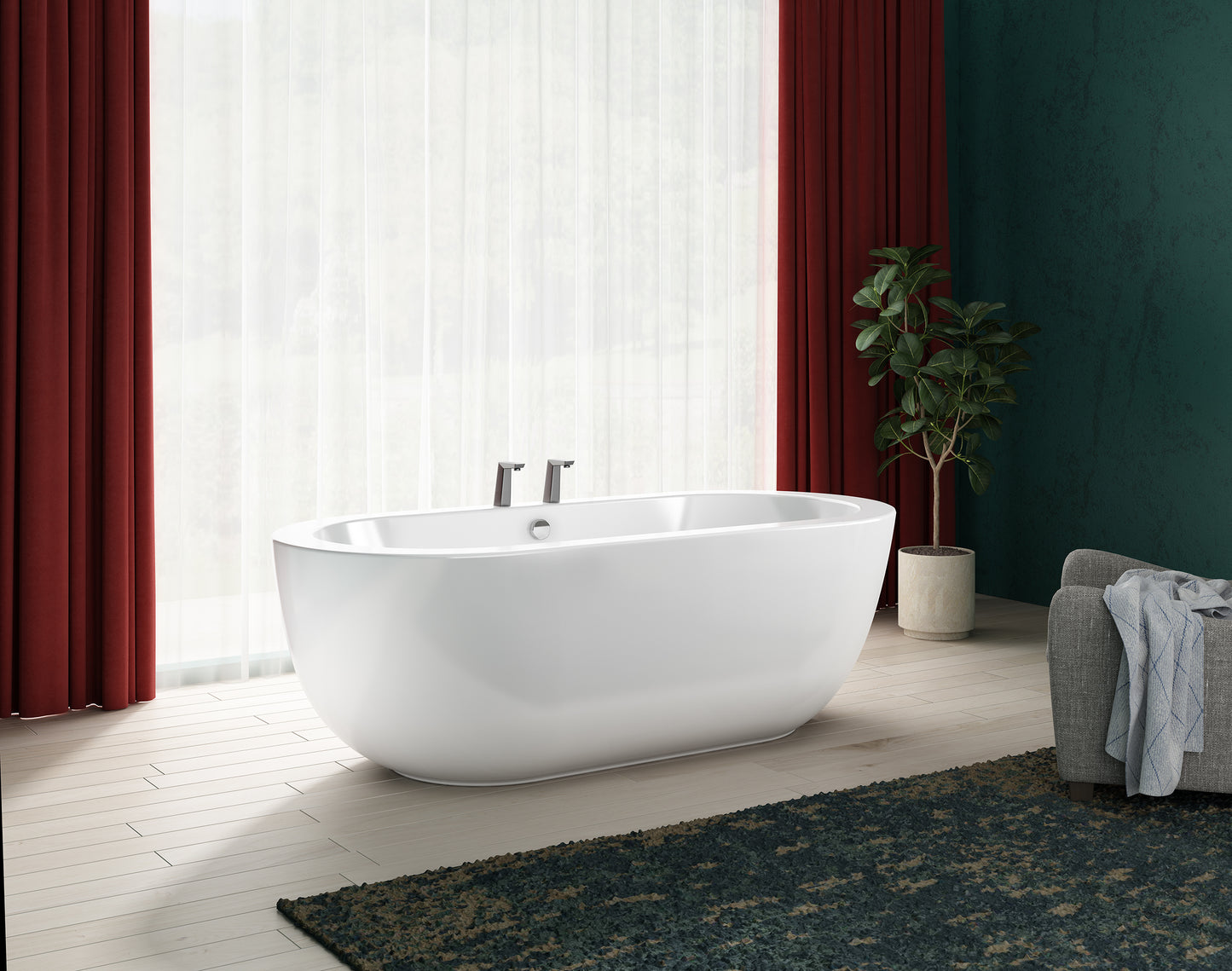 Charlotte Edwards Olympia Freestanding Bath - Gloss White