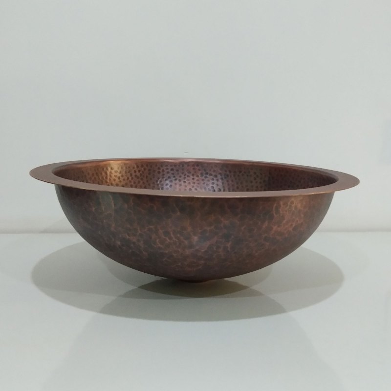 Coppersmith Creations Round Hammered Copper Bowl Sink