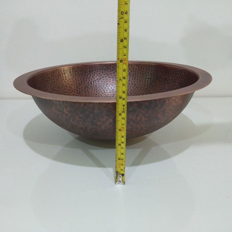 Coppersmith Creations Round Hammered Copper Bowl Sink