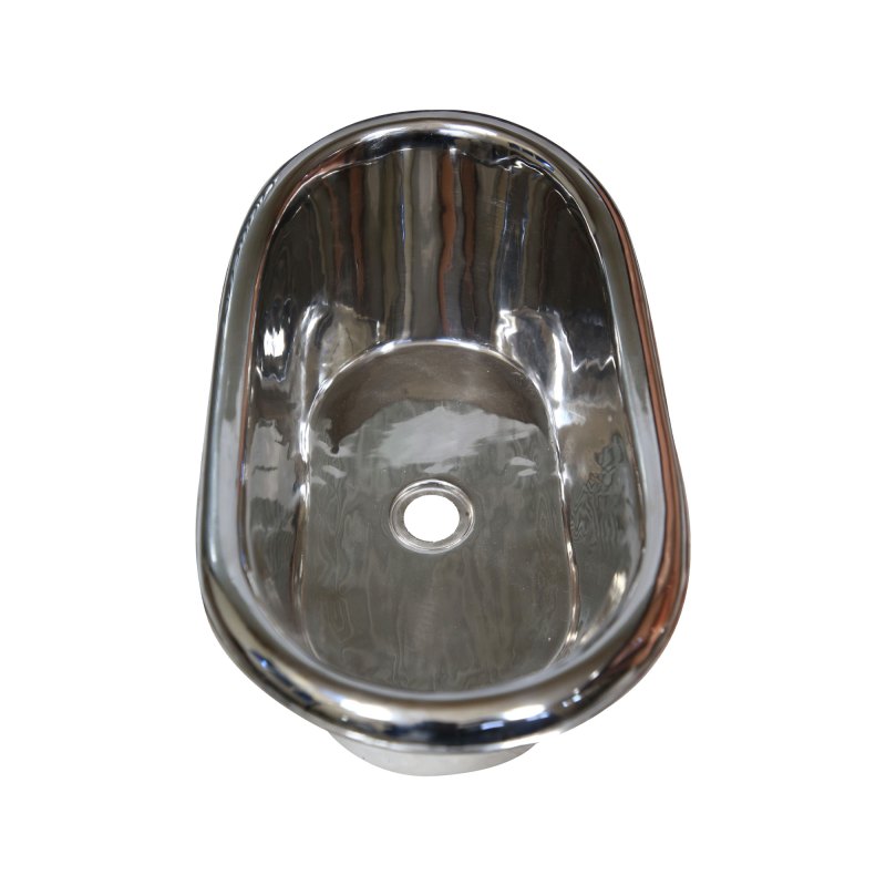 Coppersmith Creations Copper Tub-Style Basin – Nickel Inside & on Base, Copper Outside
