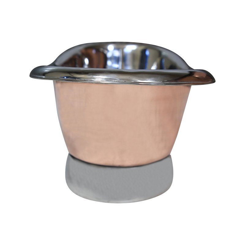Coppersmith Creations Copper Tub-Style Basin – Nickel Inside & on Base, Copper Outside