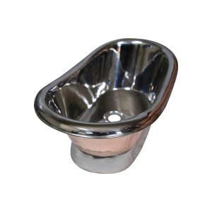 Coppersmith Creations Copper Tub-Style Basin – Nickel Inside & on Base, Copper Outside