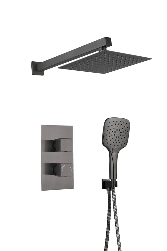 Tailored Bathrooms Square Concealed Thermostatic 2 Handle 2 Way Shower Kit