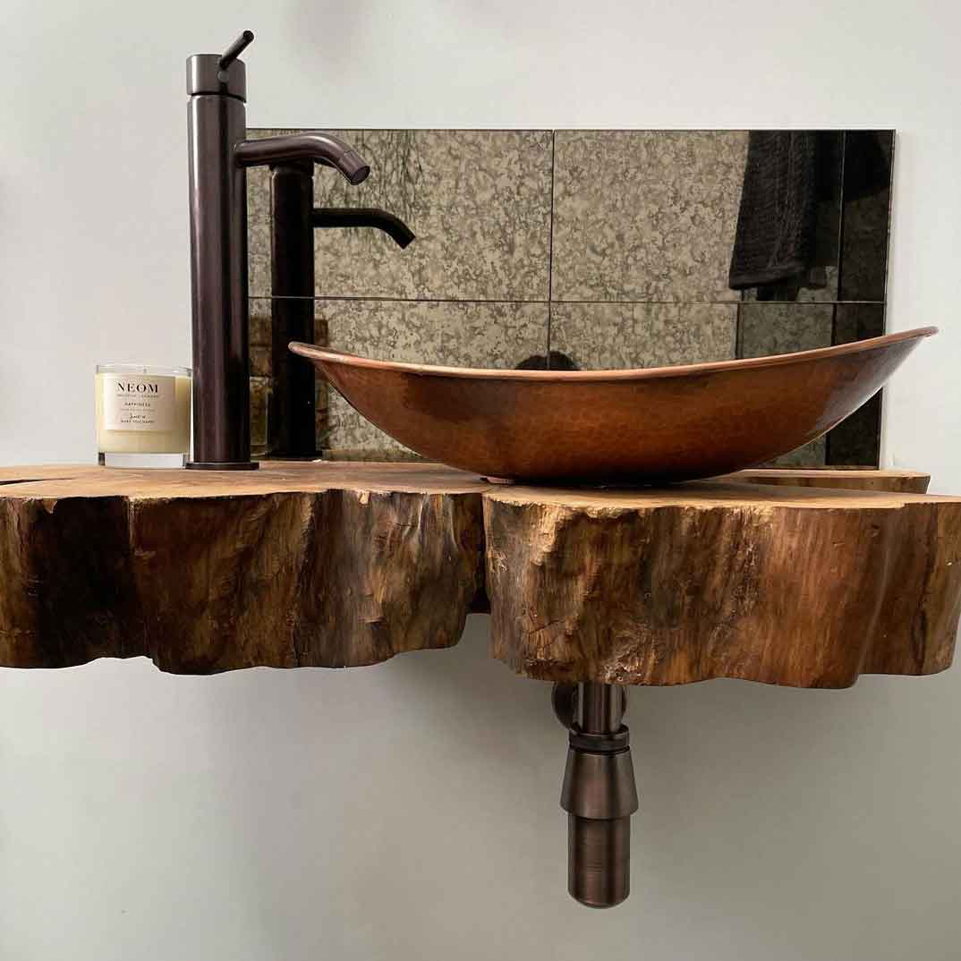 Coppersmith Creations Handcrafted Copper Boat Sink – 18" Countertop Vessel Basin