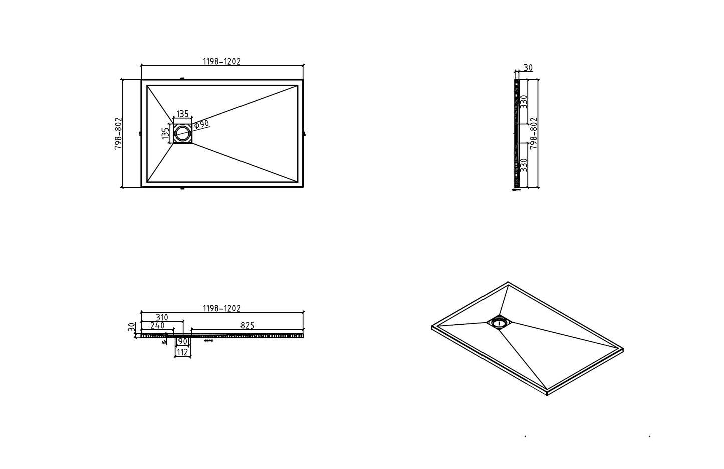 Precision Trays White Shower Tray – Ultra-Slim Stone Effect