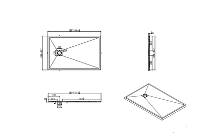 Precision Trays White Shower Tray – Ultra-Slim Stone Effect