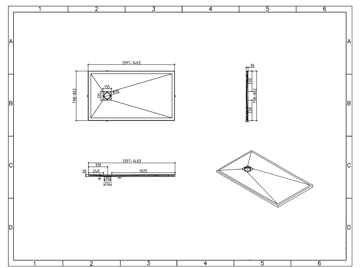 Precision Trays White Shower Tray – Ultra-Slim Stone Effect
