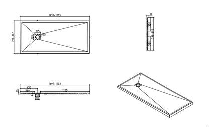 Precision Trays White Shower Tray – Ultra-Slim Stone Effect